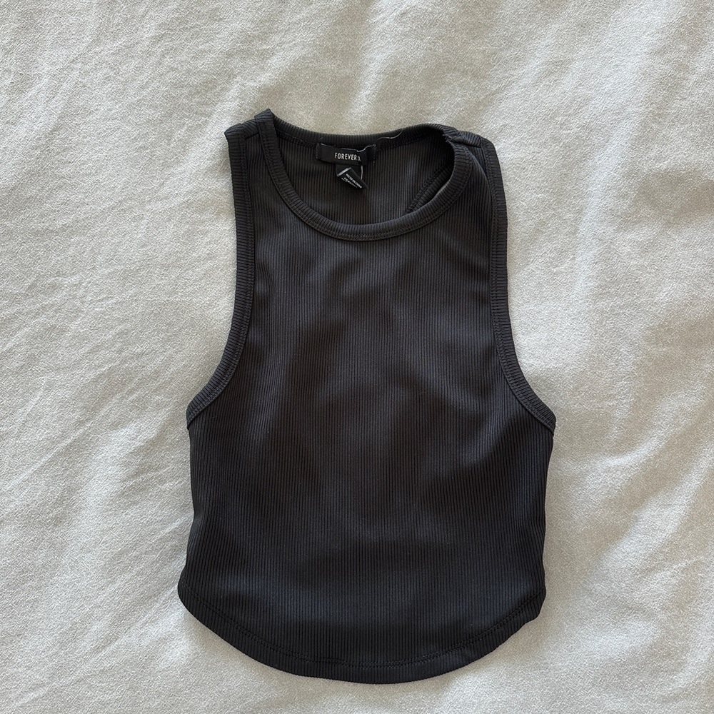 Forever 21 Charcoal Ribbed Tank Top